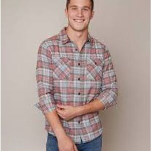 Retrofit Red and Gray Plaid Casual Shirt